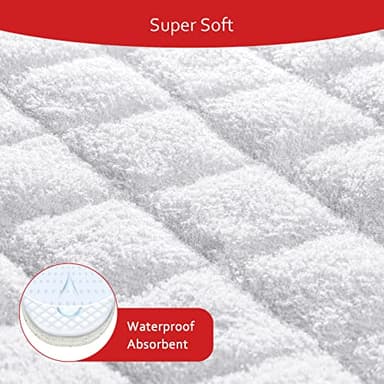 Moonsea Quilted Thicker Changing Pad Liner 3 Pack Waterproof, Fit for Changing Table Liners are Warm On a Baby's Back Non-Slip Design Reusable Pads Machine Washable, White - Image 3