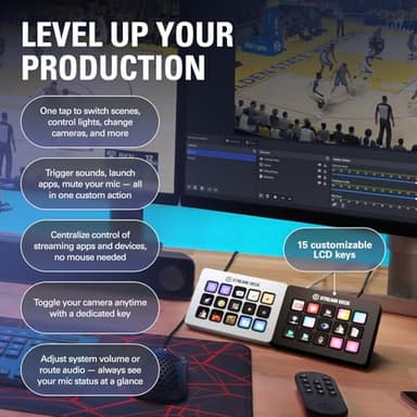 Elgato Stream Deck MK.2 – Studio Controller, 15 macro keys, trigger actions in apps and software like OBS, Twitch, ​YouTube and more, works with Mac and PC - Image 3