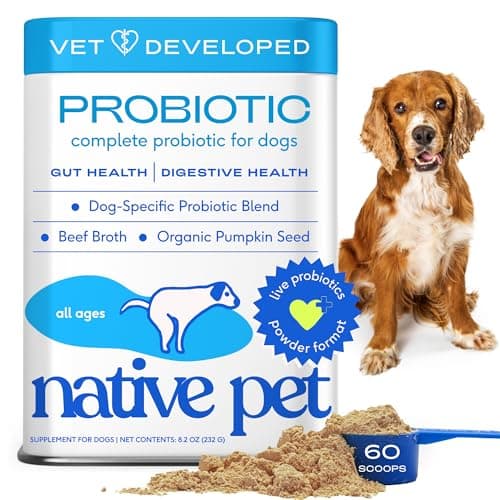 Native Pet Probiotics for Dogs - Dog Probiotics Powder for Digestive Health, Gut Support, & Immune Boost – Vet-Formulated Powder for Maximum Potency with Digestive Enzymes & Prebiotics - 60 Scoops - Image 1