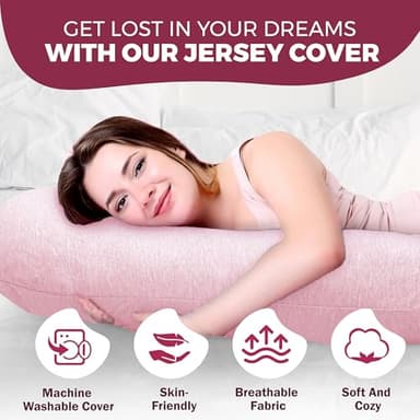 PILLANI Pregnancy Pillows for Sleeping - V C U Shaped 57inch Full Body Pillow with Removable Washable Cover, Cooling Maternity Pillow for Pregnant Women, Support for Back Belly Legs Hip - Image 5