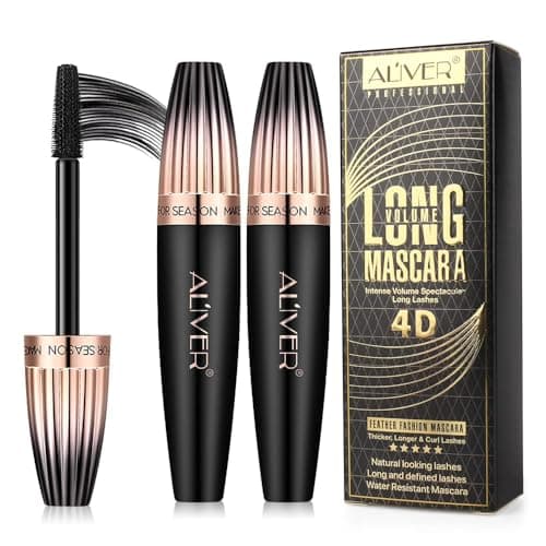 4D Silk Fiber Lash mascara, Waterproof Mascara Black Volume and Length, Natural Lengthening and Thick, Smudge-Proof,No Clumping, Instantly Create The Look of Lash Extensions, All Day Full, 2 Pack - Image 1