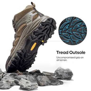 NORTIV 8 Men's Waterproof Hiking Boots Outdoor Mid Trekking Lightweight Mountaineering Shoes Paladin,Size 8.5W,Coffee,JS19004M - Image 5