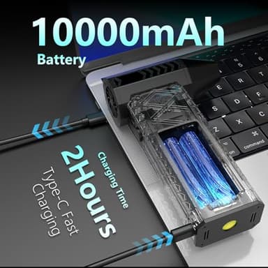 DEGGE 10000mAh Compressed Air Duster, 180000RPM Electric Air Duster with Display Screen & Light, 4 Gear Adjustable Cordless Rechargeable Turbo Car Dryer Jet Air Blower for Keyboard,Computer,Car,Home - Image 7