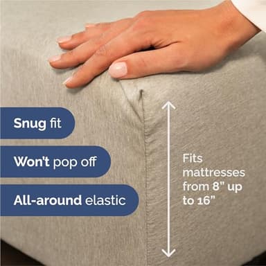 King Sheets Set 6 Piece - Includes 4 Pillowcases - Bed Sheets King Size - Soft Hotel Luxury Bedding - Cooling, Comfy & Breathable - 1 Flat & 1 Fitted & 4 Pillowcases w/ Deep Pockets - Heathered Beige - Image 3