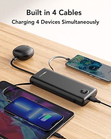 Power Bank 30000mAh, VEEKTOMX 22.5W Fast Charging Portable Charger built in cables, USB C Battery Pack, External Travel Battery Bank Compatible with iPhone, Samsung, Android Devices for Travel(1 Pack) - Image 4