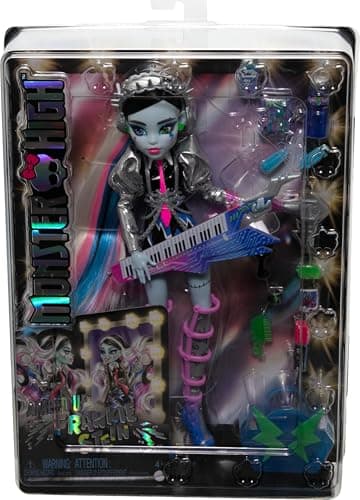 Monster High Doll, Amped Up Frankie Stein Rockstar with Instrument & Performance-Themed Accessories Like Headphones - Image 6