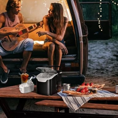 Antarctic Star Countertop Ice Maker Machine, 8 Ice Cubes in 6 mins, 26lb/Day Ice with 2 Sizes- Portable Mini, Energy Saving & Basket/Scoop for Home/Party/Travel/Camping/Bar, Dark Black - Image 8