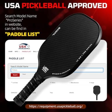BAGAIL Pickleball Paddles, USAPA Approved Fiberglass Surface Pickleball Set, Lightweight Pickle Ball Rackets with 4 Balls, 1 Bag, Designed in California for Traction and Stability - 2 Pack, Black - Image 2