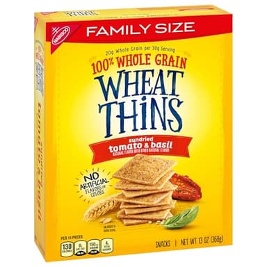 Wheat Thins Sundried Tomato & Basil Snacks, Whole Grain Wheat Crackers, Bulk Snack Crackers, Family Size, 6 -13 oz Boxes - Image 10