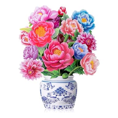 Airpark Pop Up Flower Card, 3D Paper Flowers Bouquet – 14" Peony, Birthday, Mother’s Day, Get Well Greeting Cards with Note Card & Envelope - Image 9