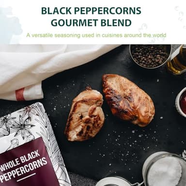Soeos Whole Black Peppercorns 12oz + Himalayan Pink Salt 2lb, Salt and Pepper for Grinders, Black Peppercorn Refil, Pink Himalayan Sea Salt, 2 Piece Set - Image 5