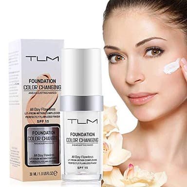 2PCS TLM Flawless Colour Changing Warm Skin Tone Foundation, Naturally Blends Moisturizing foundation makeup, Long Lasting Waterproof Lightweight Liquid Foundation SPF 15 for Face Makeup - Image 9