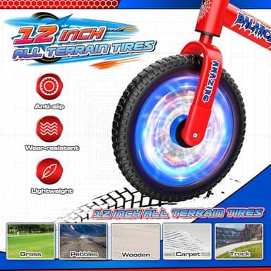 Aetyni Spider Balance Bike 2 3 4 5 Year Old: Toddler Bike with 12 Inch Lighting Wheel No Pedal Outdoor Spider Toys for Boys 2-3 3-4 Birthday Gifts for 2+ Year Old Boy Girl Toddlers Kids - Image 6