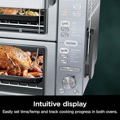 Ninja Countertop Oven Double Stack XL & Air Fryer with Pro Cook System, 12-in-1, Flexdoor, FlavorSeal, SMART FINISH with DualZone Technology, Air Fryer, Bake, Broil, Reheat, Stainless Steel, DCT651 (Renewed) - Image 9
