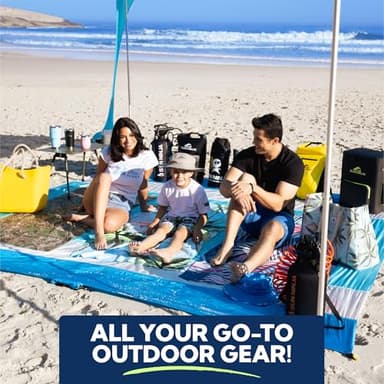 SUN NINJA Beach Tent Sun Shelter UPF50+ - Easy Pop Up Beach Canopy - Outdoor Shade for Camping Trips, Fishing, Backyard Fun Picnics - Sand Shovel, Ground Pegs & Stability Poles - Image 9