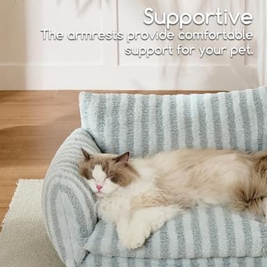 Hollypet Cat Bed Fluffy Plush Mutifuctional Double-Layer Soft Pet Couch Orthopedic Sofa Nest Beds for Small Cats and Dogs, Gray (25x20x13 inch) - Image 4
