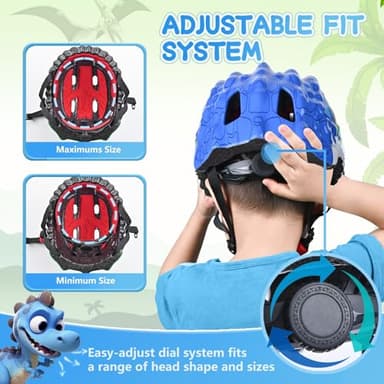 DOJASOHILMI Toddler/Kids Bike Helmet for Boys Girls Adjustable Kids Helmet 3D Lightweight Ventilation and Multi-Sports Scooter Cycling Roller Balance Bike - Image 4
