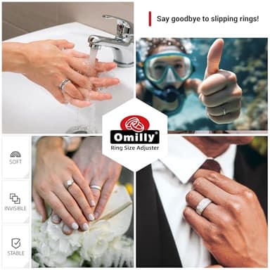 8 Sizes Ring Size Adjuster for Loose Rings - Omilly Invisible Ring Guards and Spacers, Fit Almost Any Ring Size - Ring Resizer for Men and Women Jewelry - Spiral Silicone Tightener Set- 8 Pack - Image 2