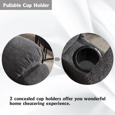 CANMOV Power Lift Recliner Chair with Massage and Heat for Elderly, Overstuffed Wide Recliners, Heavy Duty and Safety Motion Reclining Mechanism with USB Ports, 2 Concealed Cup Holders, Smoke Gray - Image 5