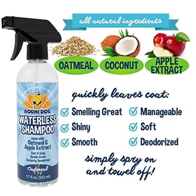 Bodhi Dog Waterless Shampoo - Natural Dry Shampoo for Dogs & Cats - Neutralizes Pet Odor - No Rinse Required - Made of Natural Extracts - Safe for Sensitive Skin - Oatmeal & Apple (17 Fl Oz) - Image 4