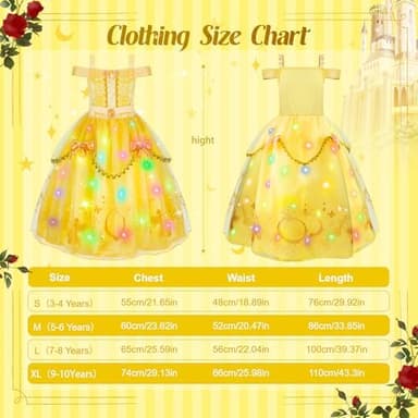 Meland Princess Dress for Girls - Light Up Princess Costume for Toddler Dress Up, Halloween Costumes for Girl 3-10 Years Old - Image 6