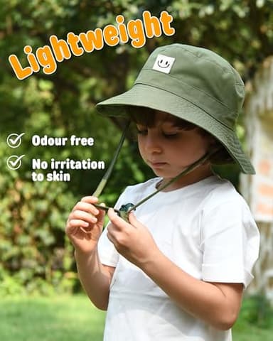 FURTALK Baby Sun Hat Smile Face Toddler Boys Girls Bucket Hat 0-5 Years Kids UPF 50+ Sun Protection Summer Hats - Image 4