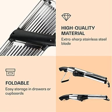 Gramercy Adjustable Mandoline Food Slicer, Mandoline Slicer for Kitchen, Mandolin, Potato, Tomato, Carrot, Vegetable, Fruit and Onion Cutter - Stainless Steel - INCLUDING 1 Pair Cut-Resistant Gloves - Image 8