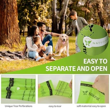 Certified Compostable Dog Poop Bags-270Bags 18Rolls, Poop Bags for Dogs Made of Cornstarch - ASTM D6400 By USA, Unscented, Suitable for Large |Small Dogs (Green) - Image 4