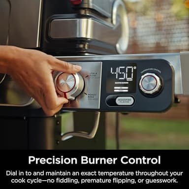 Ninja FlexFlame, Grill and Smoker, Electric and Propane Grill, Roaster, BBQ Grill, 5-in-1 Cooking System, 3 Burner, Digital Control, Outdoor Cooking, Griddle, Pizza Maker, Stainless Steel, PG301 - Image 8