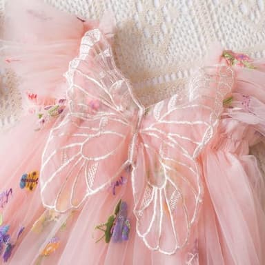 TTYAOVO Toddler Baby Dress Birthday Party Tulle Girl Dresses Size 80(12 Months, 2109 Pink) - Image 5