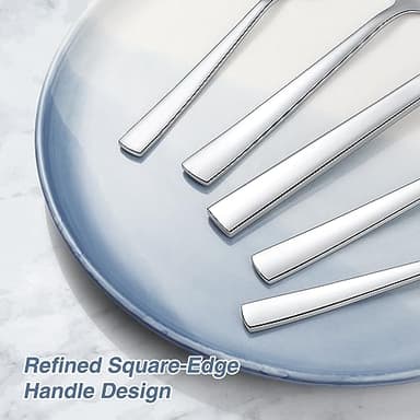 60 Piece Silverware Set For 12, Stainless Steel Flatware/Tableware Set Include Spoons/Forks/Knives, Yoehka Mirror Polished Cutlery Set For Home Kitchen Restaurant Hotel, Durable,Dishwasher Safe - Image 4