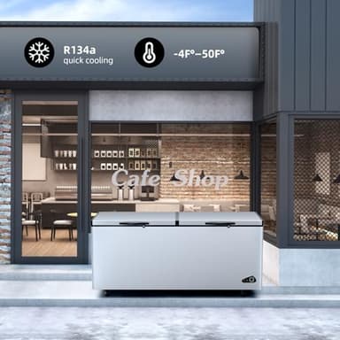 26.5 Cu Ft Chest Freezer - Large Commercial Deep Freezer with 3 Removable Basket and Adjustable Thermostat - 2 Door Energy Saving Quiet for Restaurants, Supermarkets, and Garages - Image 7