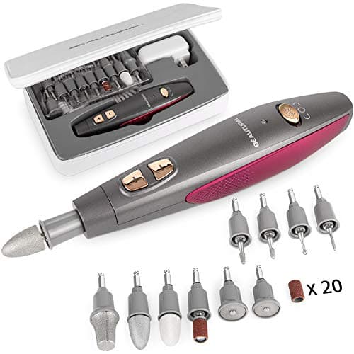BEAUTURAL Professional Manicure and Pedicure Set Kit, Upgraded Electric Nail Drill Machine, 10-Piece Attachments Plus 20 Sanding Bands, Electric Nail File Set, Hand Foot & Nail Tools [Not Cordless] - Image 1