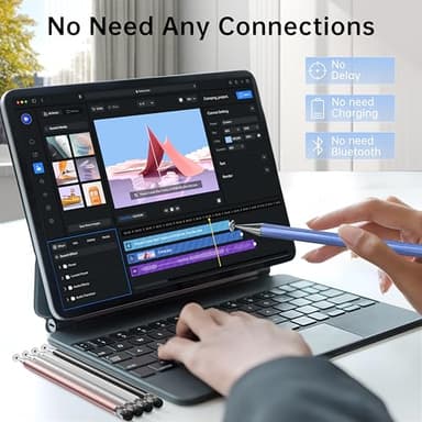 Stylus (10 Pcs),2-in-1 Stylus Pen for Touch Screen,High Precision and Sensitivity,Suitable for iPhone/ipad/Android Tablets,Compatible with Touch Screens (Silver/Blue/Rose Gold/White/Black) - Image 4