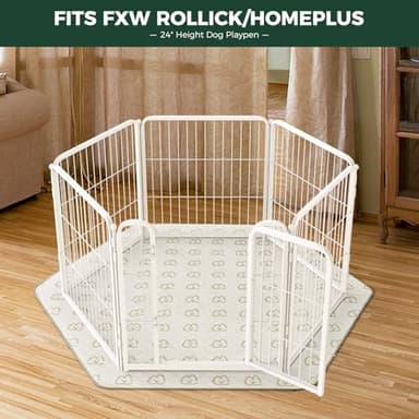FXW Washable Pee Pads for Dogs, Puppy Pads with Super Absorbent, Specifically Designed for FXW Rollick/Homeplus 24inch 6 Panels Dog Playpen, 31" Hexagon, Khaki, 1 Pack - Image 2
