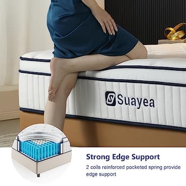 California King Mattress 12 Inch, Cal King Mattress in a Box, (Upgrade Strengthen) Hybrid Matterss with Pocket Spring and Soft Foam, Ultimate Motion Isolation, Strong Support, Medium Firm - Image 6