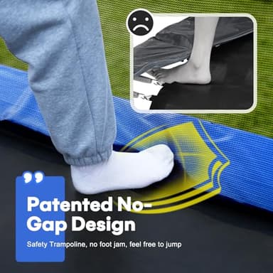 Zupapa 1500LBS Weight Capacity Rectangle Trampoline 10x17FT 9X15FT 8X14FT Outdoor Square Gymnastics Trampolines with Basketball Hoops for Kids Adults Long Large Big Rectangular Tumbling Trampolin - Image 2