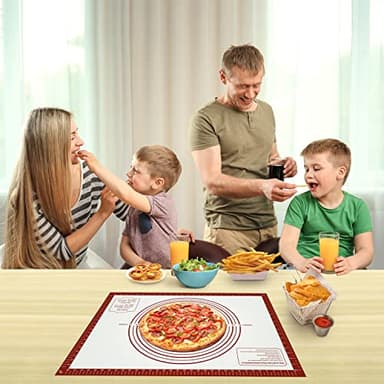 Silicone Baking Pastry Mat, Non Stick Dough Rolling Sheet with Measurement, Nonslip Kitchen Counter Mat, Oven Liner Mat Fondant Dough Kneading Mat for Making Cookies Macarons Bread Pizza - Image 7