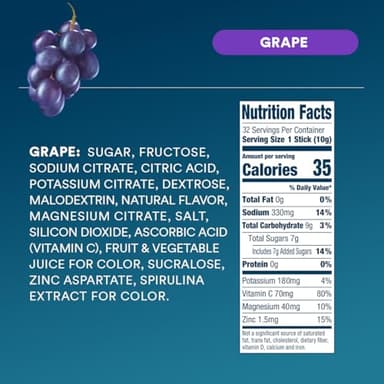 DripDrop Hydration Packets - Grape - Single Serve Electrolytes Powder Drink Mix - Non-GMO, Gluten Free, Vegan - 32 Sticks - Image 5