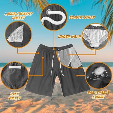 Srnede Mens Swim Trunks Swimming Trunks Swim Shorts Quick Dry 11 Inch with Mesh Lining Funny Swimwear Bathing Suits - Image 2