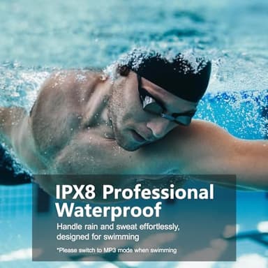 Dnniakm Swimming Headphones,Bone Conduction Headphones Bluetooth 5.4,IPX8 Waterproof,32G Memory Sports Headphone,Underwater Headphone with MP3-Player for Swim,Open Earphones for Swimming Running - Image 2