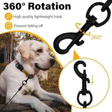 Heavy Duty Dog Leash for Small Medium Large Dogs - Chew Proof Metal Clasp & Padded Handle, Reflective Training Leash Outdoor Walking, Anti-Pull Control (4 FT) - Image 2