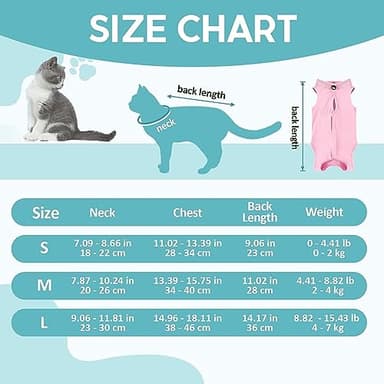 Cat Recovery Suit Cat Surgery Recovery Suit, Breathable Skin Anti Licking Suit,Skin Diseases Protection Collar Alternative Pet Body Suit for Puppy Kitten Neutered,Abdominal Wound Skin Damage,Weaning - Image 2