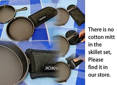 HAWOK Cast Iron mini skillet mini pie pan Dia.5.3 inch Pack of 12 Pre-seasoned Round - Image 8