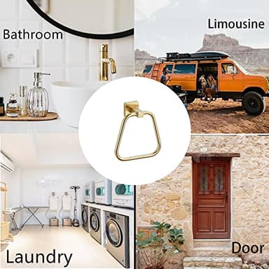 Brushed Gold Towel Ring for Bathroom, Kitchen Bath Towel Holder Hangers Wall Mount Heavy Duty Stainless Steel - Image 7