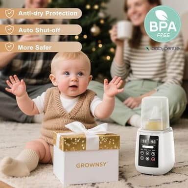 Bottle Warmer, 10-in-1 Fast Heating Bottle Warmer with Accurate Temp Control, Defrost, Sterilize, Keep Warm & Food Heating, for All Bottles, Breastmilk & Formula, with Night Light & LED Display - Image 6