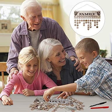 Joy-Leo Family Birthday Reminder Calendar Plaque Wall Hanging with 100 Tags, Help Elderly Mom Grandma Remember Family Birthdays, Best Gifts Ideas for Mom Grandma from Daughter Son Kids, Model JL01 - Image 4