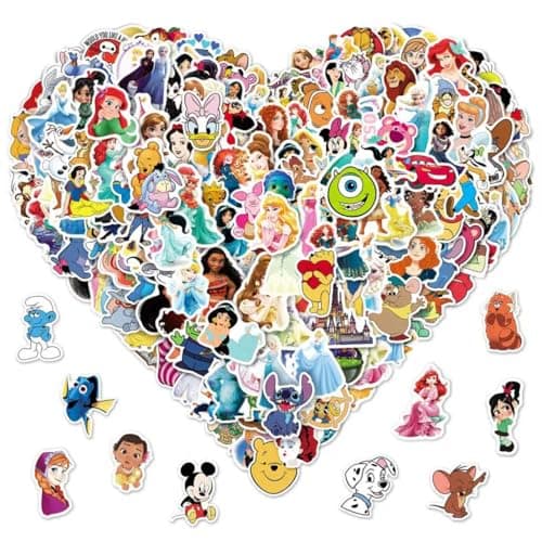 200pcs Kids Disney Princess Cute Cartoon Character Stickers - Movie Decorative Waterproof Stickers for Kids, Teens & Adults - Image 1