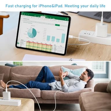 iPhone 17 16 15 Fast Charger, 2 Pack 20W Fast Charging Wall Charger USB C Charger Block with 6FT USB C Cord Compatible with iPhone 17/17 Pro Max/17 Pro/17/16/15/iPad Pro 12.9 and More - Image 7