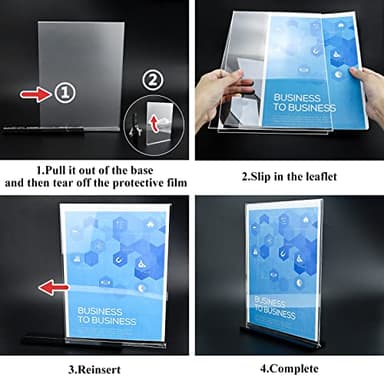 Acrylic Sign Holder 8.5x11 Vertical,Clear Double-Sided Stand Plastic Picture Frames Paper Holder Menu Table Display Stand Flyer Document Holder TableTop Sign Holder for Home, Store Office,2Pack - Image 5